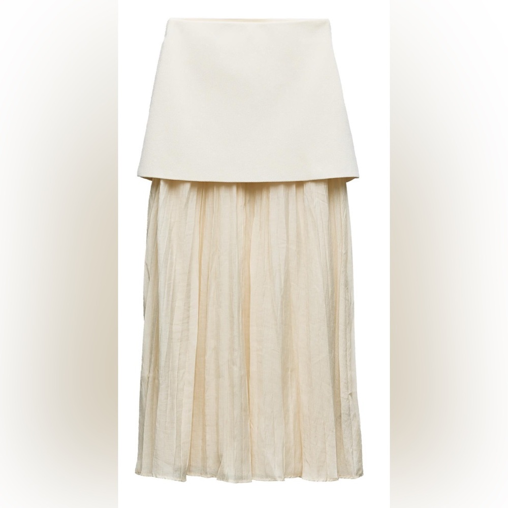Zara Cream High-Low Skirt